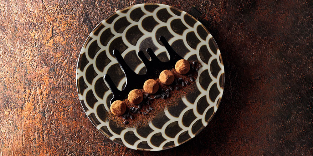 Asiatischer Desserteller mit süßer Nachspeise