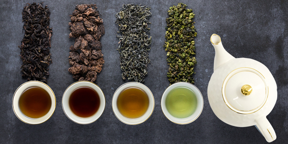 Tee-Set mit Teekanne und Teebechern