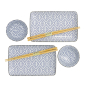 Preview: TDS, Sushi Set, Kotobuki, mit Chopsticks, Kikko, 4-tlg., 20,5x13,2x2,2cm & 9,3x3,2cm (120ml), Art.-Nr. 22046