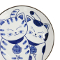Preview: TDS, Runder Teller, Kawaii Cat Neko, Blau, Ø 16,7x2,8cm, Art.-Nr. 33503