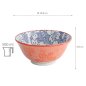Preview: TDS, Tayo Bowl, Mixed Bowls Sakura, Blue/Red, Ø 14.8x6.8cm 500ml - Item No. 15463