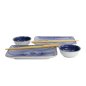 Preview: TDS, Sushi Set, Kotobuki, w/Chopsticks, Tokusa, 4-piece set, 20.5x13.2x2.2cm & 9.3x3.2cm (120ml), Item No. 22045