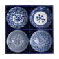 Preview: TDS, Tayo-Schale Geschenkset, 4-tlg., Hana Blue, Weiß/Blau, Ø 15x7cm 500ml , Art.-Nr. 33811
