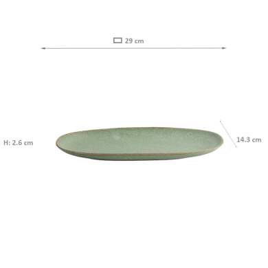 TDS, Plate, Vert Sauge, 28.5 cm x 14 cm, Item No. 16657