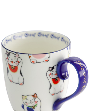 TDS, Kawaii Lucky Cat Mug with Giftbox, White Classic Cat, Ø 8.5x10.2cm 380ml , Item No. 17619
