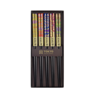 TDS, 5 Paar Essstäbchen, Peony Flower, 22,5 cm, Art.-Nr. 17866