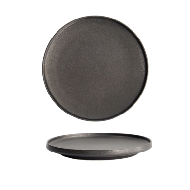 Ø 20.6x2.4cm Yuzu Black Round Plate with Rim  at Tokyo Design Studio (picture 1 of 7)