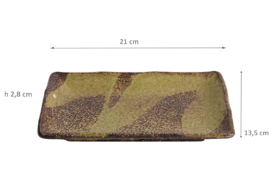 Chakogashi Braun 21x13.5x2.8cm  Groß Eckige Platte bei Tokyo Design Studio (Bild 3 von 3)