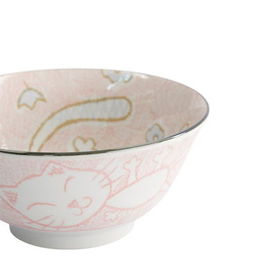TDS, Tayo Bowl, Kawaii Cat Neko, Pink, Ø 14.8 x 6.8 cm 500ml - Item No. 2106