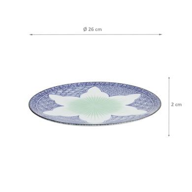 TDS, Plate, Lily Flower, Blue, Ø26x3 cm - Item No: 21156