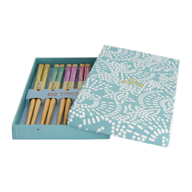 Light Blue Star Chopstick Set 5 pair at Tokyo Design Studio (picture 5 of 5)