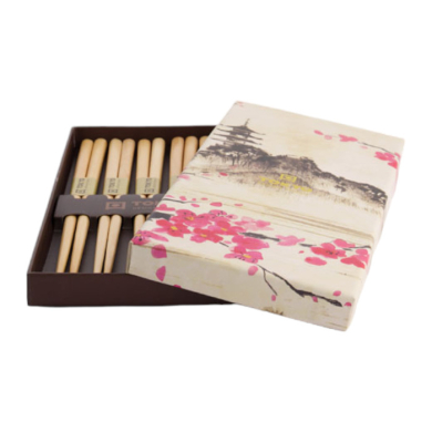 Wooden Brown Chopstick Set 5 pair at Tokyo Design Studio (picture 5 of 5)