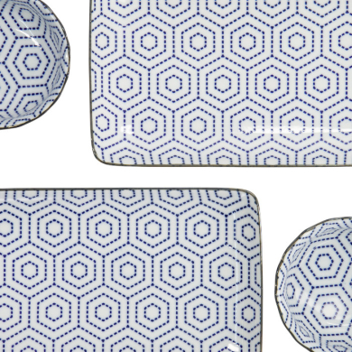 TDS, Sushi Set, Kotobuki, mit Chopsticks, Kikko, 4-tlg., 20,5x13,2x2,2cm & 9,3x3,2cm (120ml), Art.-Nr. 22046