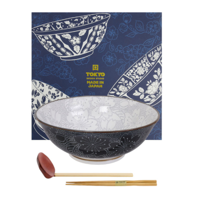 TDS, Ramen Bowl in Gift Box, Mixed Bowls Sakura, 3-piece set, Ø 19.7 x 7 cm (1000 ml), Item No. 22541