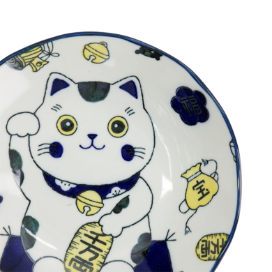 TDS, Pasta Teller, Kawaii Lucky Cat Neko, Blau, Ø 21x5cm, Art.-Nr. 33012