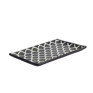 TDS, Sushi Platte, Onyx Noir Mermaid Design, 22x13x2cm, Art.-Nr. 33167