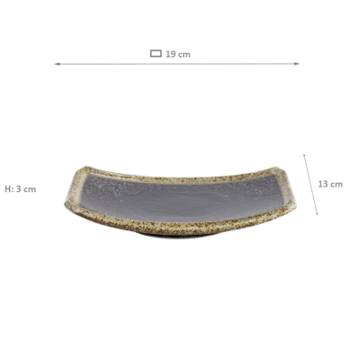 TDS, Oblong Plate, Yuteki Koshui, 19x13x3cm, Item No. 33186