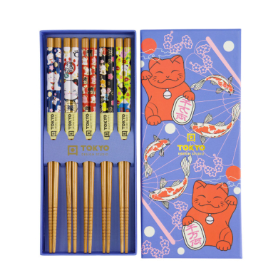 Blau Lotus 5 Paar Essstäbchen bei Tokyo Design Studio (Bild 2 von 4)