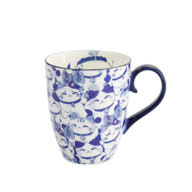 TDS, Mug, Kawaii Blue Maneko Mug in Giftbox, Ø 8.5x10.2cm, 340 ml, Item No. 33612