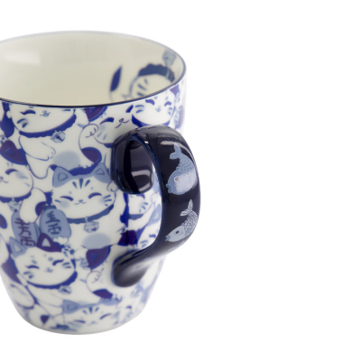 TDS, Mug, Kawaii Blue Maneko Mug in Giftbox, Ø 8.5x10.2cm, 340 ml, Item No. 33612