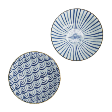 TDS, Ramen Schale Geschenkset, 6-tlg., Natsu, Blau/Weiß Ø 21x7,8cm 1000ml , Art.-Nr. 33781