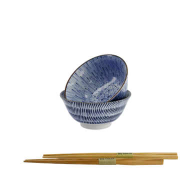 TDS, Tayo Bowl Giftset with chopsticks, 2-piece set, Ø 15x7cm 550ml, Item No. 33791