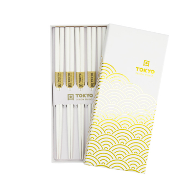 TDS, 5 Paar Essstäbchen, Geshenkset, Gold Wave, Art.-Nr. 33864