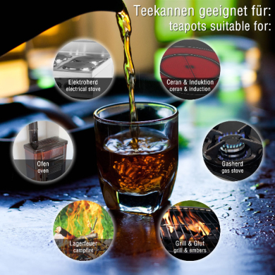 gusseiserne Teekanne, Puyang, 0,88 l, verschiedene Farben erhältlich, Artikel-Nr. P08