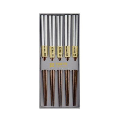 TDS, 5 Paar Essstäbchen, Platinum, 22,5 cm, Art.-Nr. 4497