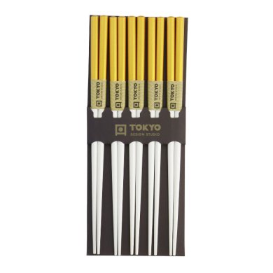Bamboo Gold/weiß 5 Paar Essstäbchen bei Tokyo Design Studio 