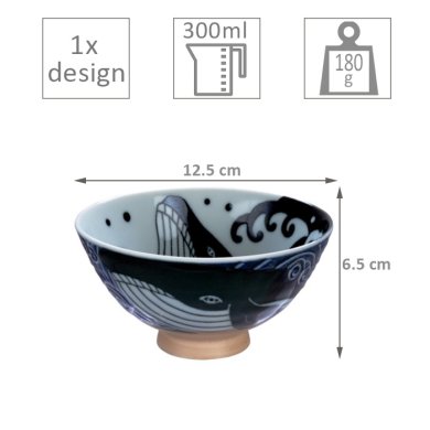 TDS, Bowl, Kawaii Ohira Whale, Ø12.5x6.5 cm, Item No. 16910