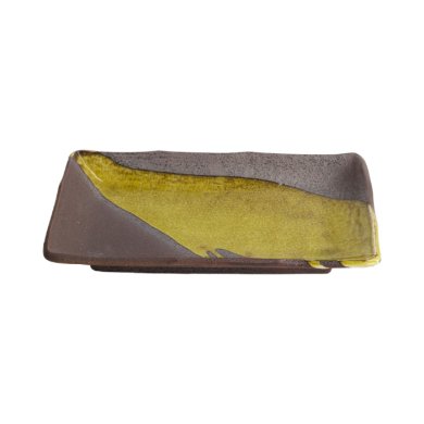 Shiratsu Yuzucha Nagashi Bk/Gd Large Angled Plate at Tokyo Design Studio (picture 1 of 3)