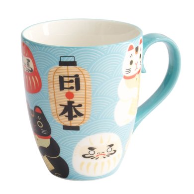Blau Katze Kawaii Japan Tasse in Geschenkbox bei Tokyo Design Studio (Bild 3 von 5)