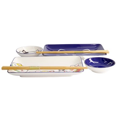4 w/Chopsticks Kawaii Lucky Cat Sushi Plate Giftset at Tokyo Design Studio (picture 3 of 6)