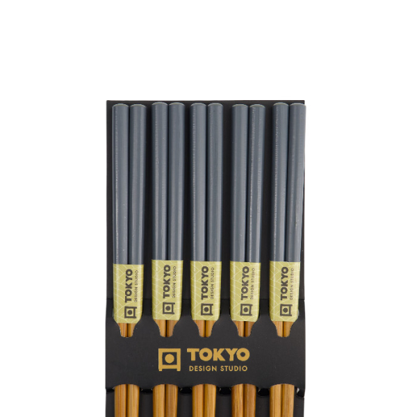 TDS, 5 Paar Essstäbchen, Bamboo Grau, Art.-Nr. 14463