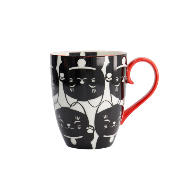 Schwarze Katze Kawaii Glückliche Katze (Lucky Cat) Tasse in Geschenkbox bei Tokyo Design Studio (Bild 5 von 7)