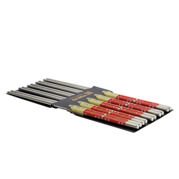 TDS, 5 Paar Essstäbchen, Edelstahl, 23 cm, Rot Art.-Nr. 17907