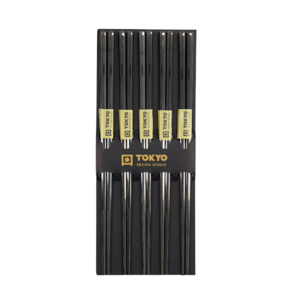 Stainless Steel Black Chopstick Set at Tokyo Design Studio