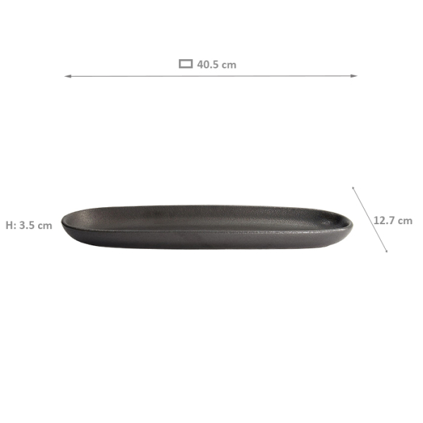 40.5x12.7x3.5cm Yuzu Black Oval Plate at Tokyo Design Studio (picture 7 of 7)