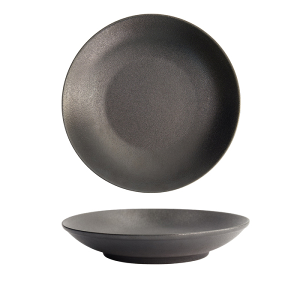 Yuzu Schwarz Tiefe Reisplatte Ø 25.2x4.7cm  Teller bei Tokyo Design Studio (Bild 1 von 6)