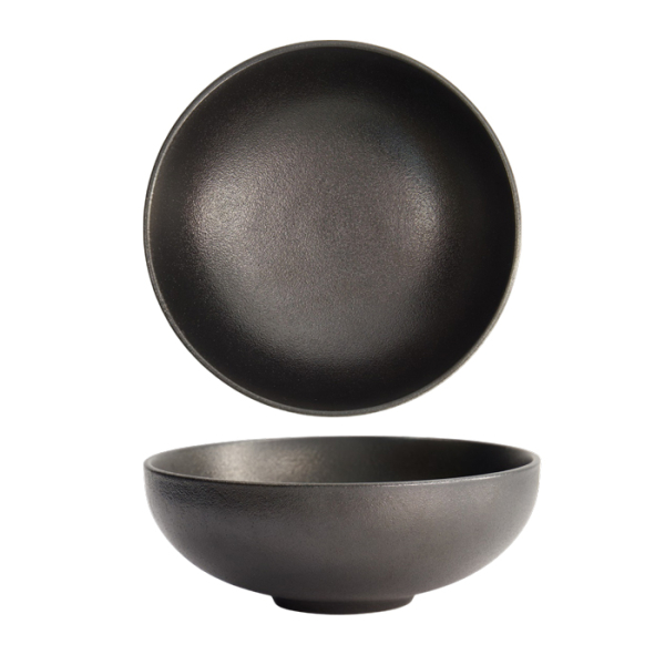 Ø 16x5.9cm 630ml Yuzu Black Round Bowl at Tokyo Design Studio (picture 1 of 6)
