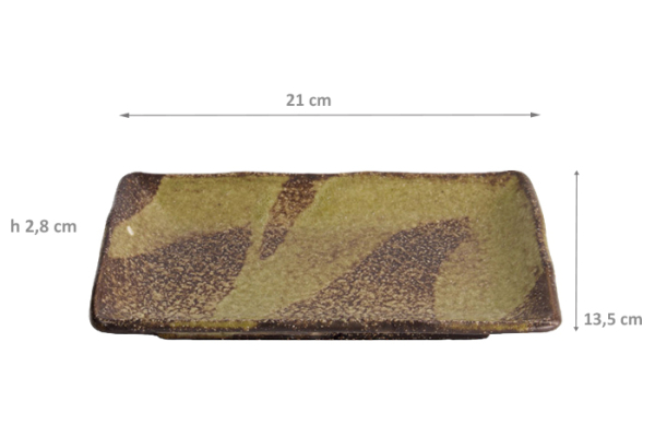 Chakogashi Braun 21x13.5x2.8cm  Groß Eckige Platte bei Tokyo Design Studio (Bild 3 von 3)