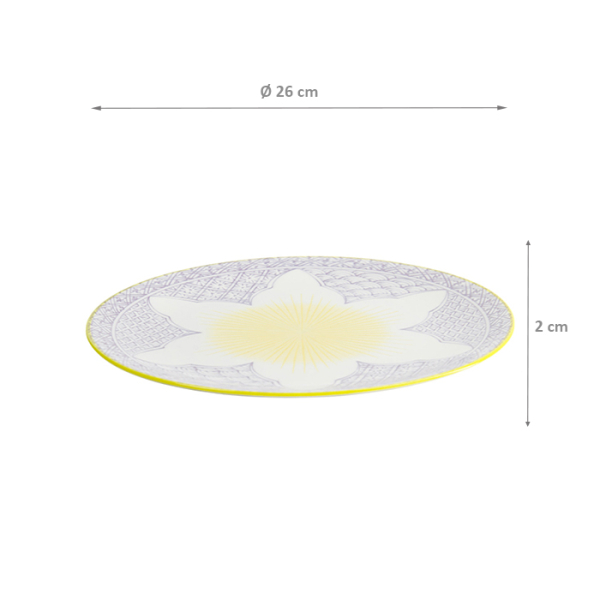 TDS, Plate, Lily Flower, Purple, Ø26x3 cm - Item No: 21155