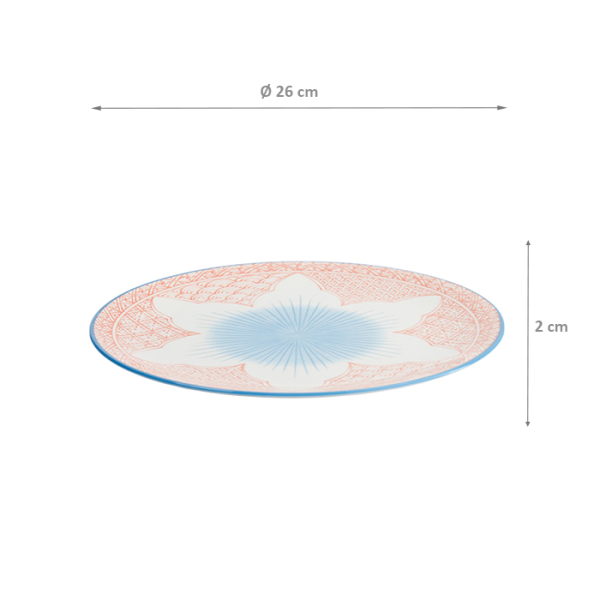 TDS, Teller, Lily Flower, Rot, Ø 26x3cm - Art Nr: 21157