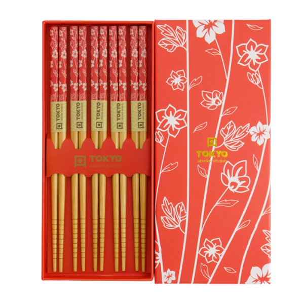 Red Flower 5 Paar Essstäbchen bei Tokyo Design Studio (Bild 2 von 4)