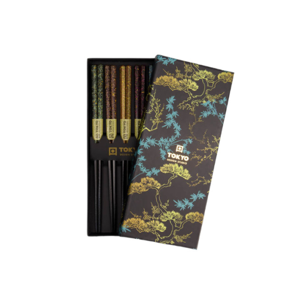 Black Blue Chopstick Set 5 pair at Tokyo Design Studio (picture 1 of 5)