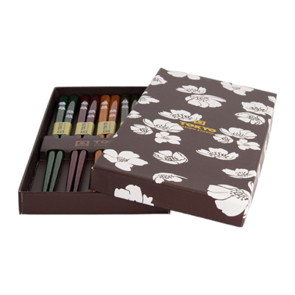 Schwarze weiße Blume 5 Paar Essstäbchen bei Tokyo Design Studio (Bild 5 von 5)