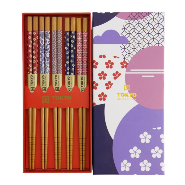 Circle Flower Chopstick Set 5 pair at Tokyo Design Studio (picture 2 of 4)