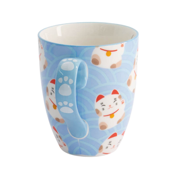 Wh/Bl Cat Kawaii  Lucky Cat Mug W/Giftbox at Tokyo Design Studio (picture 5 of 6)