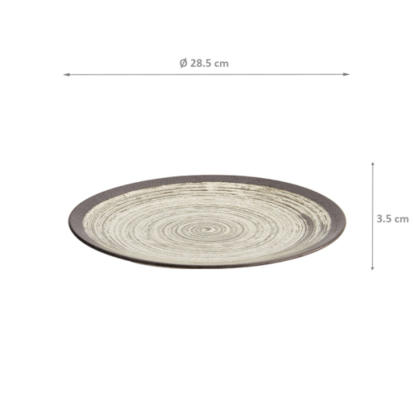 Schwarz/Weiß Asashio Großer Runder Teller bei Tokyo Design Studio (Bild 6 von 6)